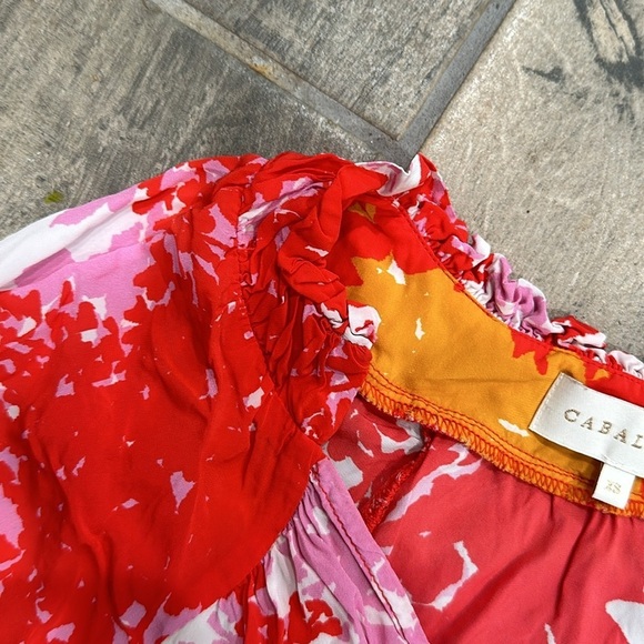 Caballero pink floral blouse womens size XS - Picture 5 of 8